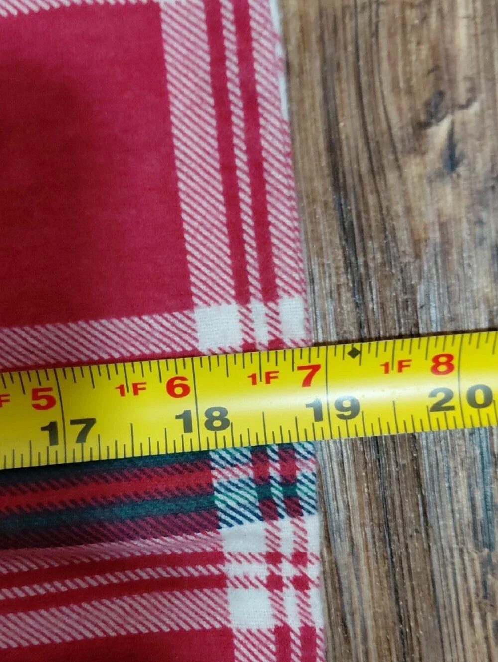 Cannon Full Size Red Plaid Cotton Flannel Sheet Set with White and Green Accents